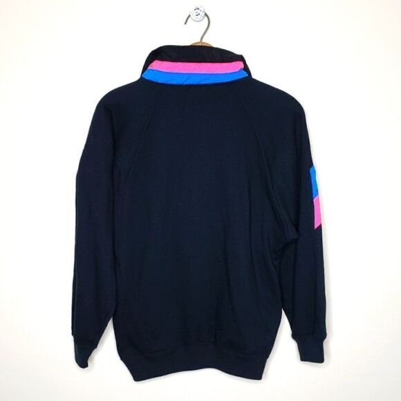 Chaver Vintage Retro Pull-over Quarter-Zip Collared Windbreaker/Track-Jacket - Picture 6 of 7